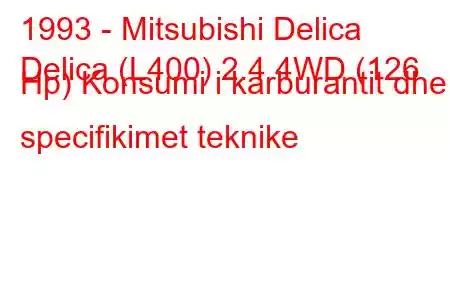 1993 - Mitsubishi Delica
Delica (L400) 2.4 4WD (126 Hp) Konsumi i karburantit dhe specifikimet teknike