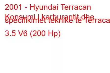 2001 - Hyundai Terracan
Konsumi i karburantit dhe specifikimet teknike të Terracan 3.5 V6 (200 Hp)