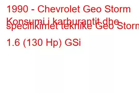 1990 - Chevrolet Geo Storm
Konsumi i karburantit dhe specifikimet teknike Geo Storm 1.6 (130 Hp) GSi