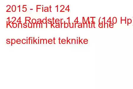 2015 - Fiat 124
124 Roadster 1.4 MT (140 Hp) Konsumi i karburantit dhe specifikimet teknike