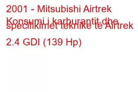 2001 - Mitsubishi Airtrek
Konsumi i karburantit dhe specifikimet teknike të Airtrek 2.4 GDI (139 Hp)