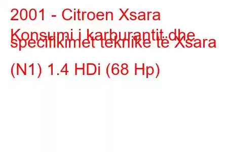 2001 - Citroen Xsara
Konsumi i karburantit dhe specifikimet teknike të Xsara (N1) 1.4 HDi (68 Hp)