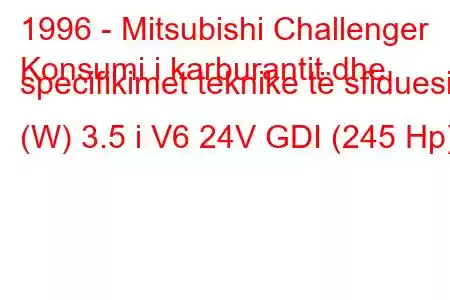 1996 - Mitsubishi Challenger
Konsumi i karburantit dhe specifikimet teknike të sfiduesit (W) 3.5 i V6 24V GDI (245 Hp)