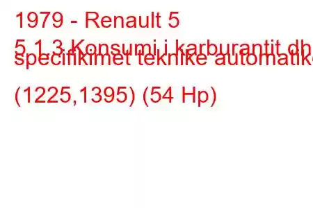 1979 - Renault 5
5 1.3 Konsumi i karburantit dhe specifikimet teknike automatike (1225,1395) (54 Hp)