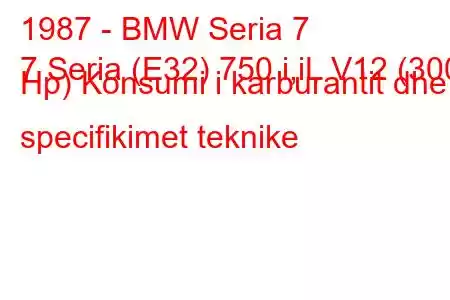 1987 - BMW Seria 7
7 Seria (E32) 750 i,iL V12 (300 Hp) Konsumi i karburantit dhe specifikimet teknike