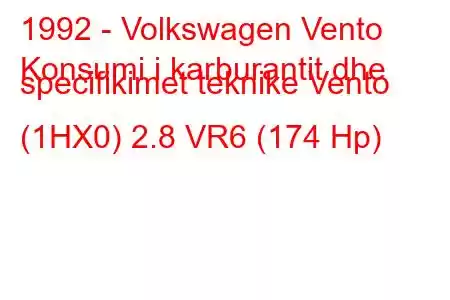 1992 - Volkswagen Vento
Konsumi i karburantit dhe specifikimet teknike Vento (1HX0) 2.8 VR6 (174 Hp)