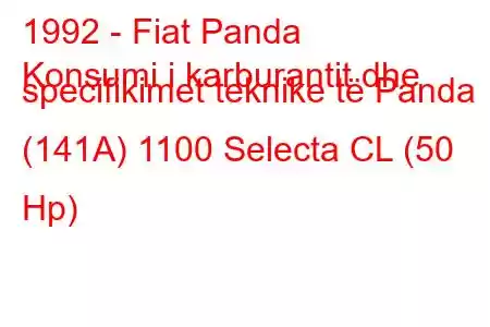 1992 - Fiat Panda
Konsumi i karburantit dhe specifikimet teknike të Panda (141A) 1100 Selecta CL (50 Hp)