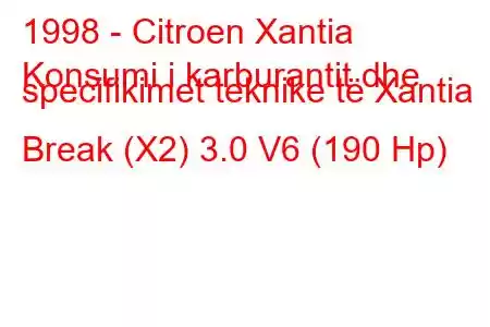 1998 - Citroen Xantia
Konsumi i karburantit dhe specifikimet teknike të Xantia Break (X2) 3.0 V6 (190 Hp)