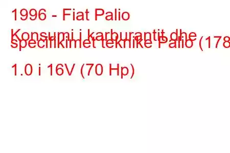 1996 - Fiat Palio
Konsumi i karburantit dhe specifikimet teknike Palio (178) 1.0 i 16V (70 Hp)