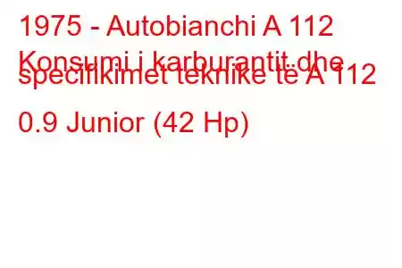 1975 - Autobianchi A 112
Konsumi i karburantit dhe specifikimet teknike të A 112 0.9 Junior (42 Hp)