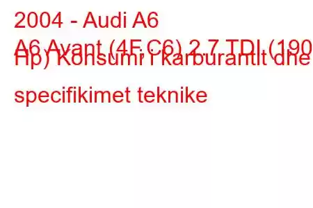 2004 - Audi A6
A6 Avant (4F,C6) 2.7 TDI (190 Hp) Konsumi i karburantit dhe specifikimet teknike