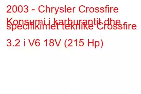 2003 - Chrysler Crossfire
Konsumi i karburantit dhe specifikimet teknike Crossfire 3.2 i V6 18V (215 Hp)