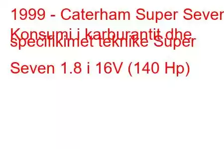 1999 - Caterham Super Seven
Konsumi i karburantit dhe specifikimet teknike Super Seven 1.8 i 16V (140 Hp)