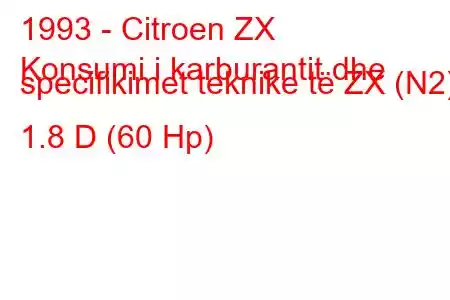 1993 - Citroen ZX
Konsumi i karburantit dhe specifikimet teknike të ZX (N2) 1.8 D (60 Hp)