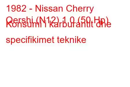 1982 - Nissan Cherry
Qershi (N12) 1.0 (50 Hp) Konsumi i karburantit dhe specifikimet teknike