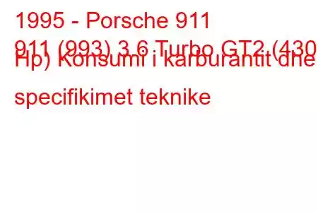 1995 - Porsche 911
911 (993) 3.6 Turbo GT2 (430 Hp) Konsumi i karburantit dhe specifikimet teknike