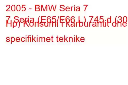 2005 - BMW Seria 7
7 Seria (E65/E66 L) 745 d (300 Hp) Konsumi i karburantit dhe specifikimet teknike