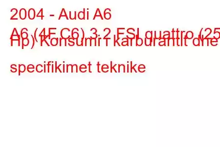 2004 - Audi A6
A6 (4F,C6) 3.2 FSI quattro (255 Hp) Konsumi i karburantit dhe specifikimet teknike