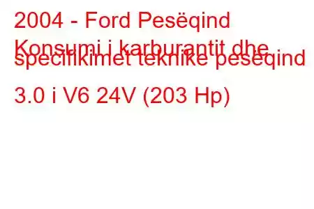 2004 - Ford Pesëqind
Konsumi i karburantit dhe specifikimet teknike pesëqind 3.0 i V6 24V (203 Hp)