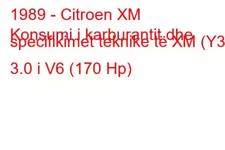 1989 - Citroen XM
Konsumi i karburantit dhe specifikimet teknike të XM (Y3) 3.0 i V6 (170 Hp)