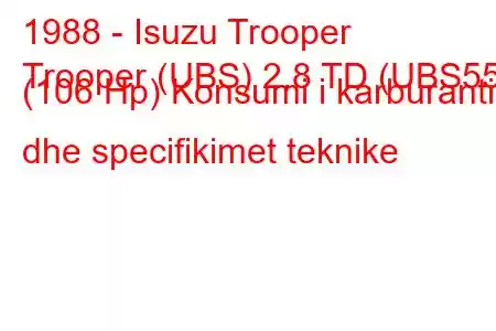 1988 - Isuzu Trooper
Trooper (UBS) 2.8 TD (UBS55) (106 Hp) Konsumi i karburantit dhe specifikimet teknike