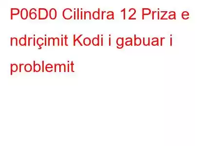 P06D0 Cilindra 12 Priza e ndriçimit Kodi i gabuar i problemit