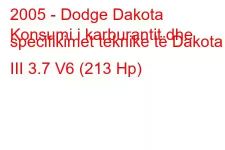 2005 - Dodge Dakota
Konsumi i karburantit dhe specifikimet teknike të Dakota III 3.7 V6 (213 Hp)