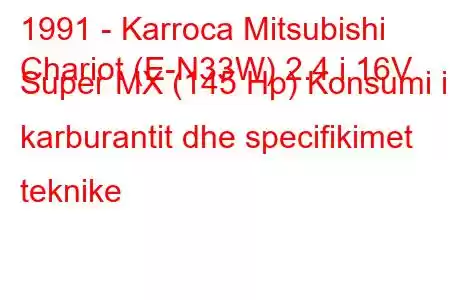 1991 - Karroca Mitsubishi
Chariot (E-N33W) 2.4 i 16V Super MX (145 Hp) Konsumi i karburantit dhe specifikimet teknike