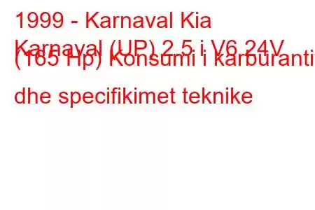 1999 - Karnaval Kia
Karnaval (UP) 2.5 i V6 24V (165 Hp) Konsumi i karburantit dhe specifikimet teknike