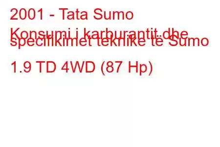 2001 - Tata Sumo
Konsumi i karburantit dhe specifikimet teknike të Sumo 1.9 TD 4WD (87 Hp)