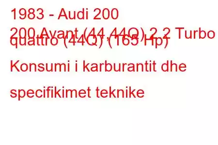 1983 - Audi 200
200 Avant (44,44Q) 2.2 Turbo quattro (44Q) (165 Hp) Konsumi i karburantit dhe specifikimet teknike