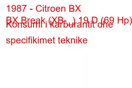 1987 - Citroen BX
BX Break (XB-_) 19 D (69 Hp) Konsumi i karburantit dhe specifikimet teknike