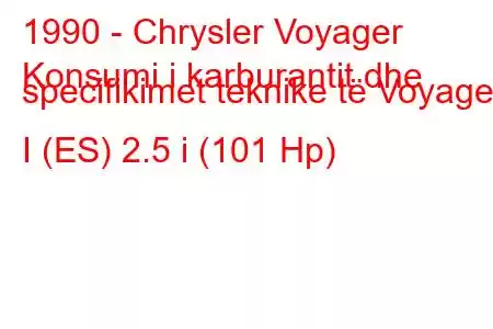 1990 - Chrysler Voyager
Konsumi i karburantit dhe specifikimet teknike të Voyager I (ES) 2.5 i (101 Hp)