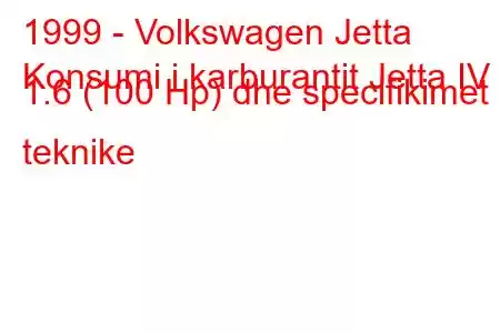 1999 - Volkswagen Jetta
Konsumi i karburantit Jetta IV 1.6 (100 Hp) dhe specifikimet teknike