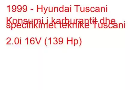 1999 - Hyundai Tuscani
Konsumi i karburantit dhe specifikimet teknike Tuscani 2.0i 16V (139 Hp)