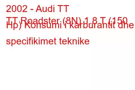 2002 - Audi TT
TT Roadster (8N) 1.8 T (150 Hp) Konsumi i karburantit dhe specifikimet teknike