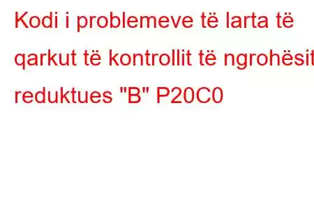 Kodi i problemeve të larta të qarkut të kontrollit të ngrohësit reduktues 