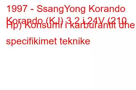 1997 - SsangYong Korando
Korando (KJ) 3.2 i 24V (210 Hp) Konsumi i karburantit dhe specifikimet teknike