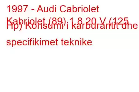 1997 - Audi Cabriolet
Kabriolet (89) 1.8 20 V (125 Hp) Konsumi i karburantit dhe specifikimet teknike