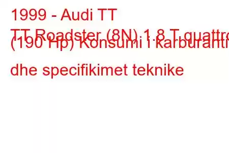 1999 - Audi TT
TT Roadster (8N) 1.8 T quattro (190 Hp) Konsumi i karburantit dhe specifikimet teknike