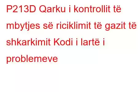 P213D Qarku i kontrollit të mbytjes së riciklimit të gazit të shkarkimit Kodi i lartë i problemeve