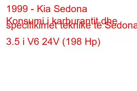 1999 - Kia Sedona
Konsumi i karburantit dhe specifikimet teknike të Sedona 3.5 i V6 24V (198 Hp)