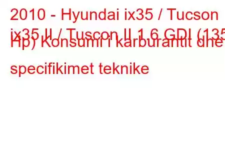 2010 - Hyundai ix35 / Tucson
ix35 II / Tuscon II 1.6 GDI (135 Hp) Konsumi i karburantit dhe specifikimet teknike