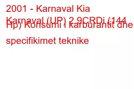 2001 - Karnaval Kia
Karnaval (UP) 2.9CRDi (144 Hp) Konsumi i karburantit dhe specifikimet teknike