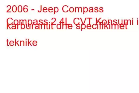 2006 - Jeep Compass
Compass 2.4L CVT Konsumi i karburantit dhe specifikimet teknike