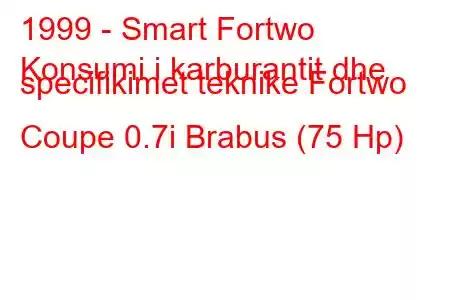 1999 - Smart Fortwo
Konsumi i karburantit dhe specifikimet teknike Fortwo Coupe 0.7i Brabus (75 Hp)