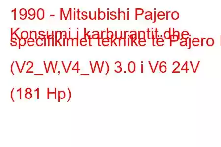 1990 - Mitsubishi Pajero
Konsumi i karburantit dhe specifikimet teknike të Pajero II (V2_W,V4_W) 3.0 i V6 24V (181 Hp)