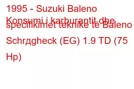 1995 - Suzuki Baleno
Konsumi i karburantit dhe specifikimet teknike të Baleno Schrдgheck (EG) 1.9 TD (75 Hp)