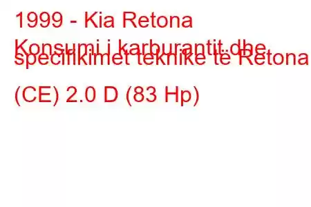 1999 - Kia Retona
Konsumi i karburantit dhe specifikimet teknike të Retona (CE) 2.0 D (83 Hp)