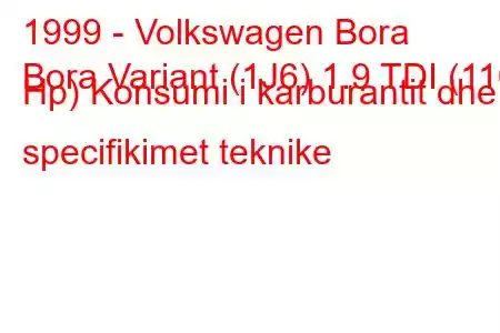 1999 - Volkswagen Bora
Bora Variant (1J6) 1.9 TDI (110 Hp) Konsumi i karburantit dhe specifikimet teknike